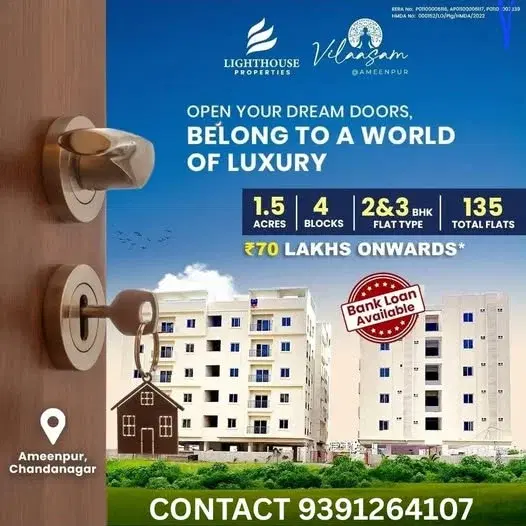 2 BHK Flat for Sale in Chandanagar – Ameenpur