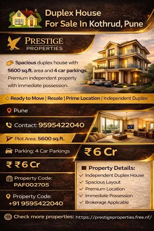 Independent House for Sale in Kothrud