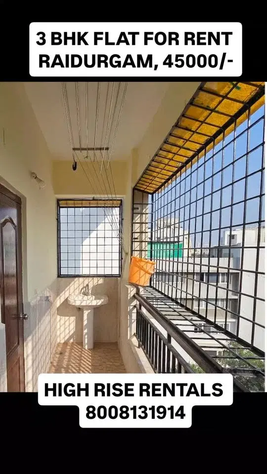 3 BHK Flat for Rent in Raidurgam | Near Hitech City & Divya Sree Orion