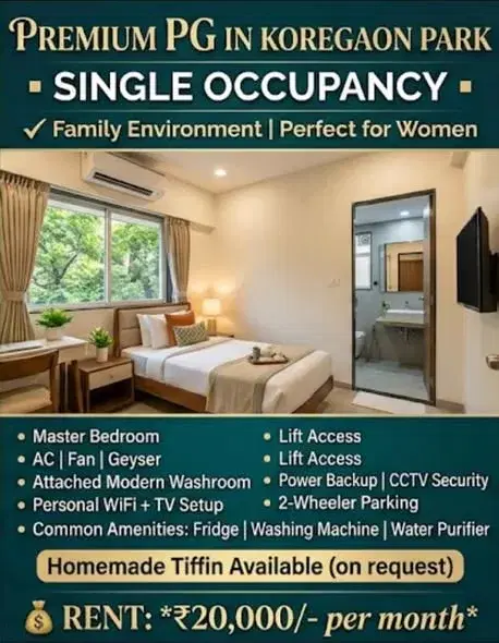 1 BHK Flat for Rent in Koregaon Park