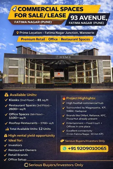 1 BHK Commercial Space for Rent in 93 Avenue