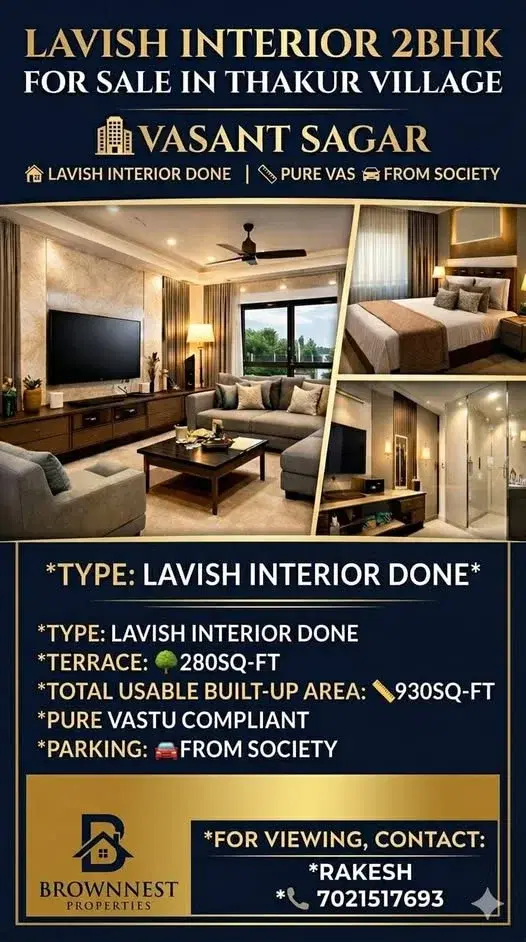 2 BHK Flat for Sale in Thakur Village