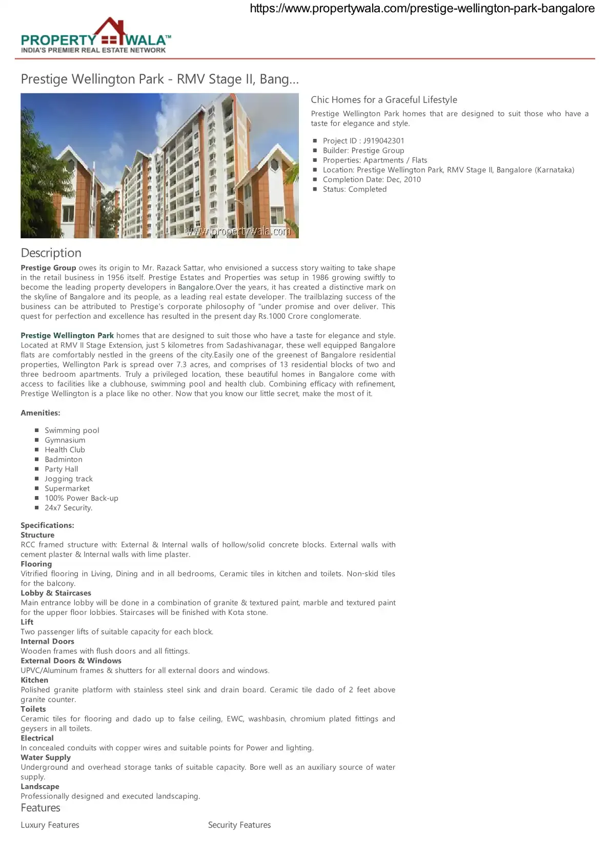 Prestige Wellington Park