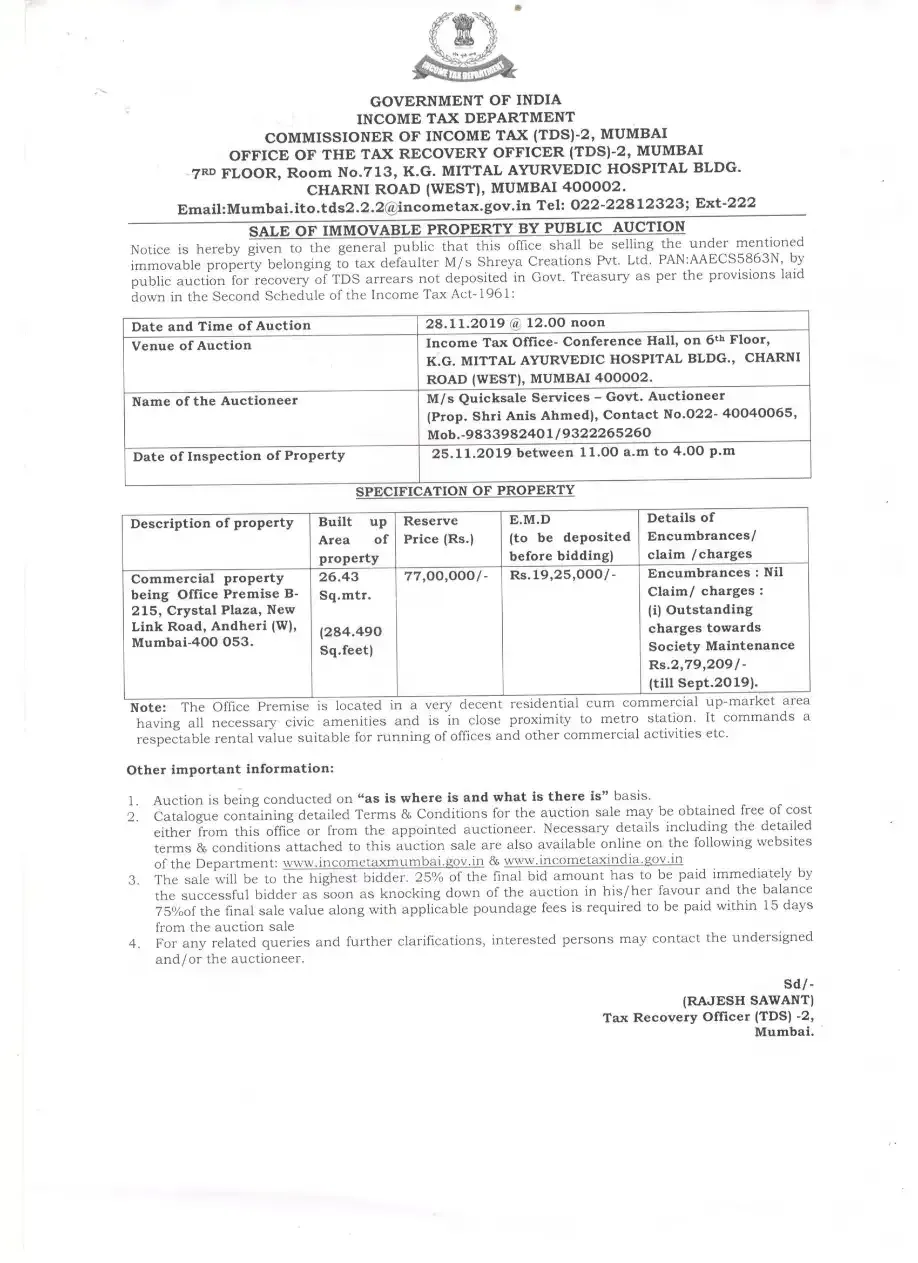 Online Auction Properties