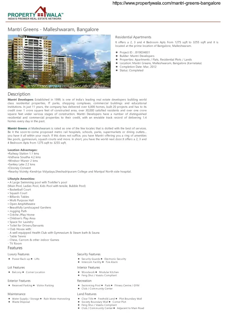 Mantri Gardens Apartment